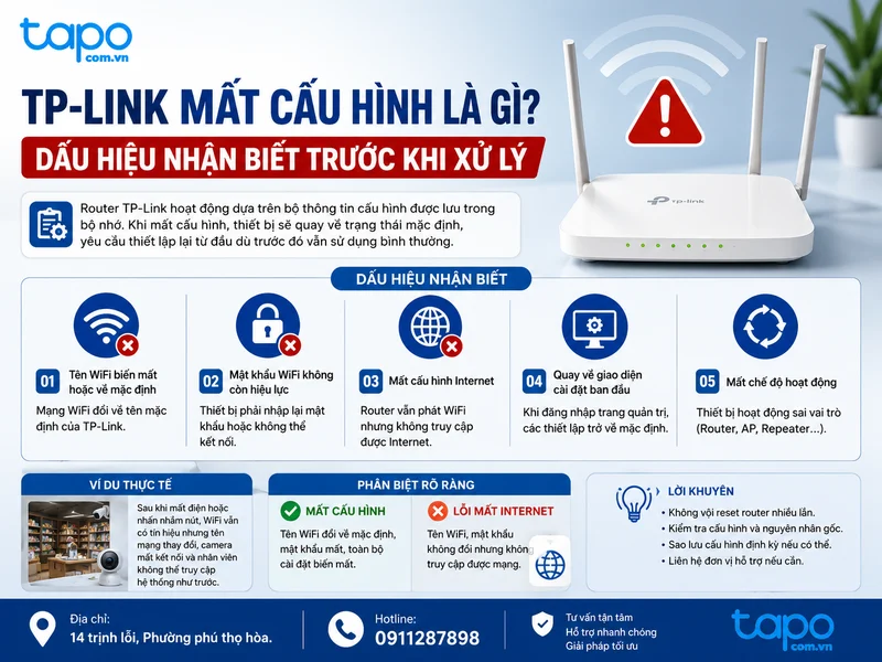 TP-Link mất cấu hình là gì? Dấu hiệu nhận biết trước khi xử lý