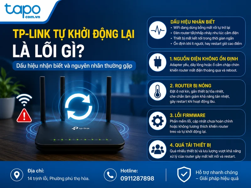 TP-Link tự khởi động lại là lỗi gì? Dấu hiệu nhận biết và nguyên nhân thường gặp
