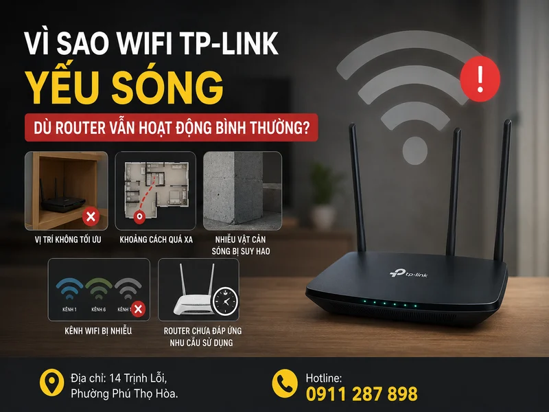 Vì sao WiFi TP-Link yếu sóng dù router vẫn hoạt động bình thường?