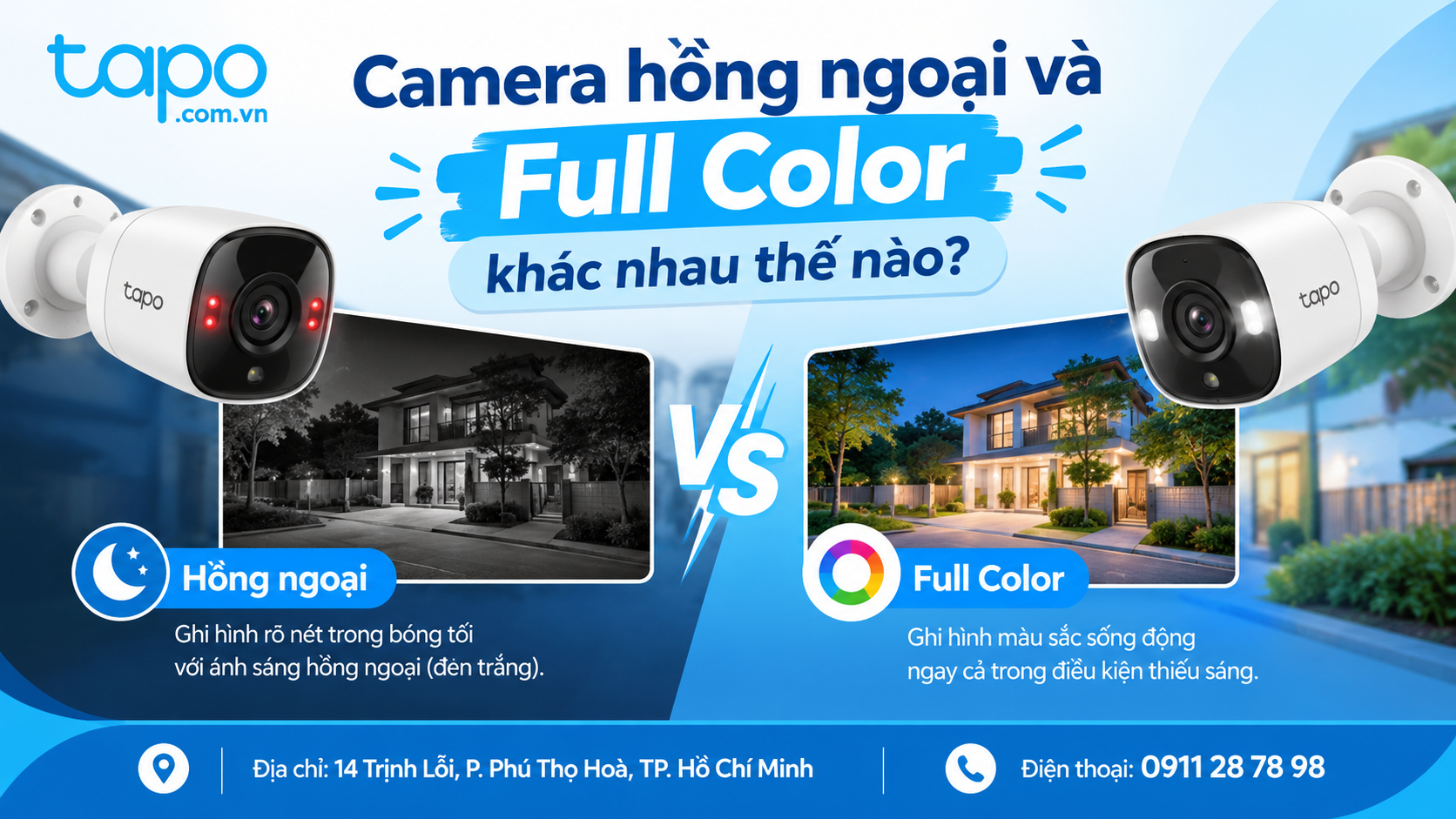 Camera hồng ngoại và Full Color khác nhau thế nào?