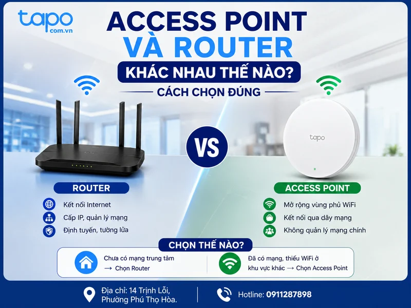 Access Point và router khác nhau thế nào? Cách chọn đúng