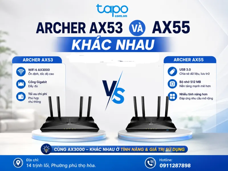 Archer AX53 và AX55 khác nhau