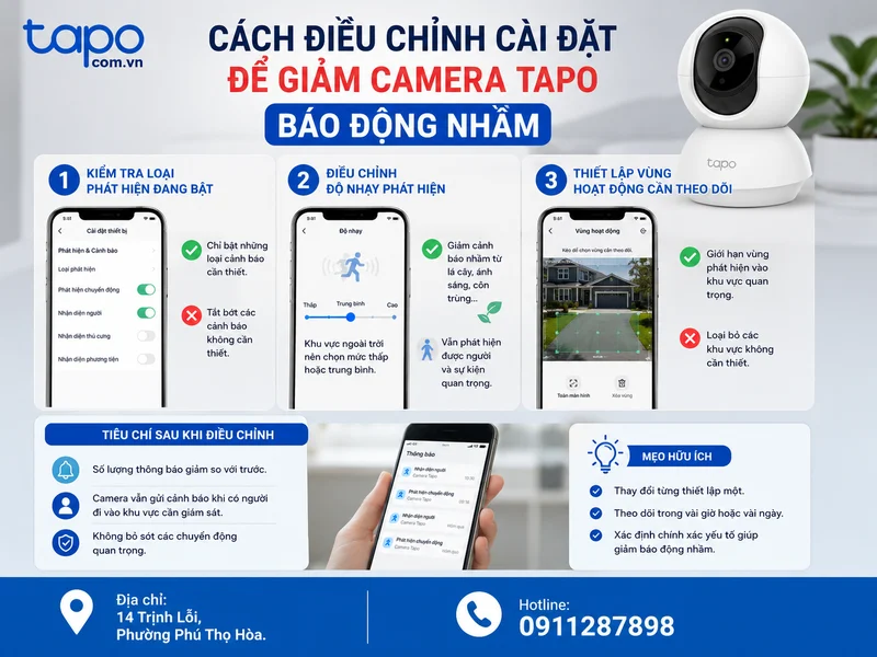 Cách điều chỉnh cài đặt để giảm camera Tapo báo động nhầm