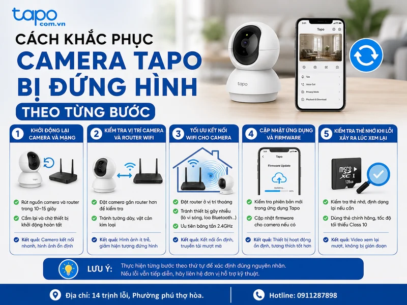 Cách khắc phục camera Tapo bị đứng hình theo từng bước