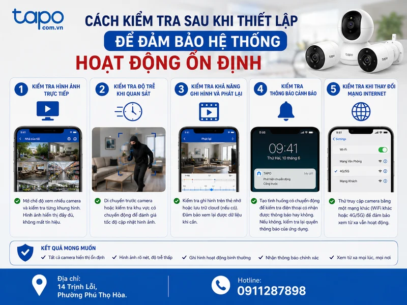 Cách kiểm tra sau khi thiết lập để đảm bảo hệ thống hoạt động ổn định