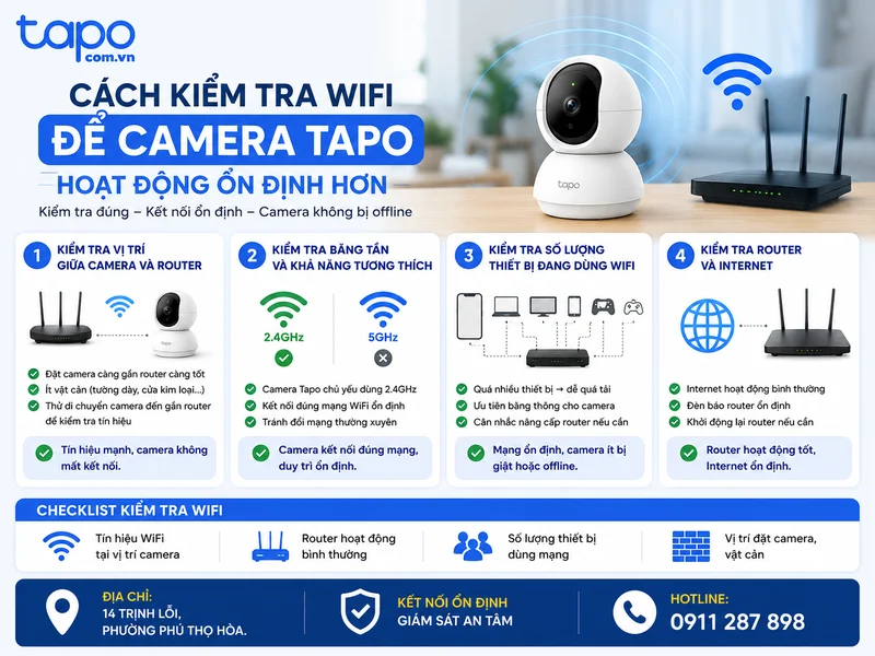 Cách kiểm tra WiFi để camera Tapo hoạt động ổn định hơn