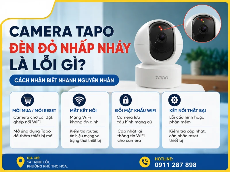 Camera Tapo đèn đỏ nhấp nháy là lỗi gì? Cách nhận biết nhanh nguyên nhân