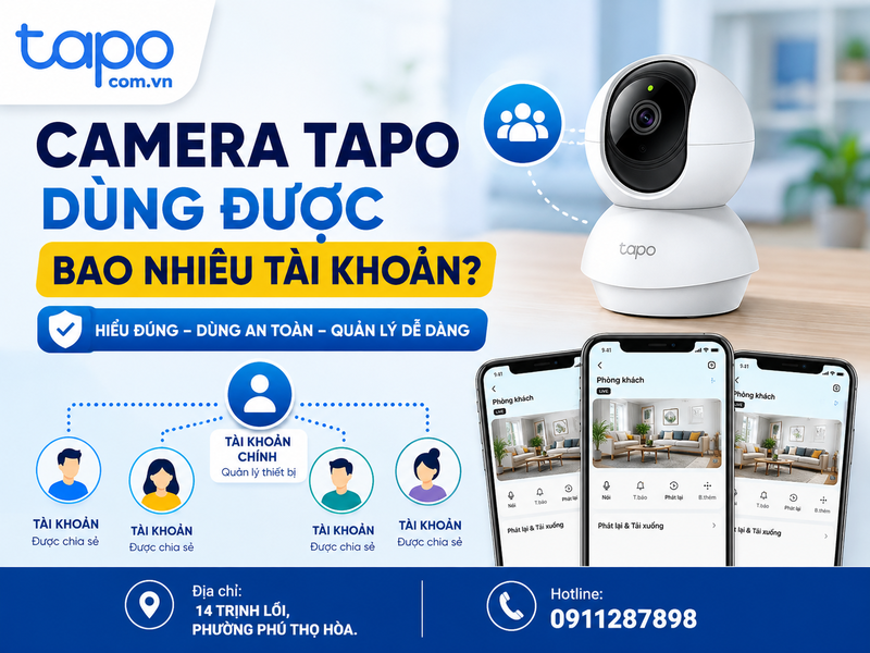 Camera Tapo dùng được bao nhiêu tài khoản?