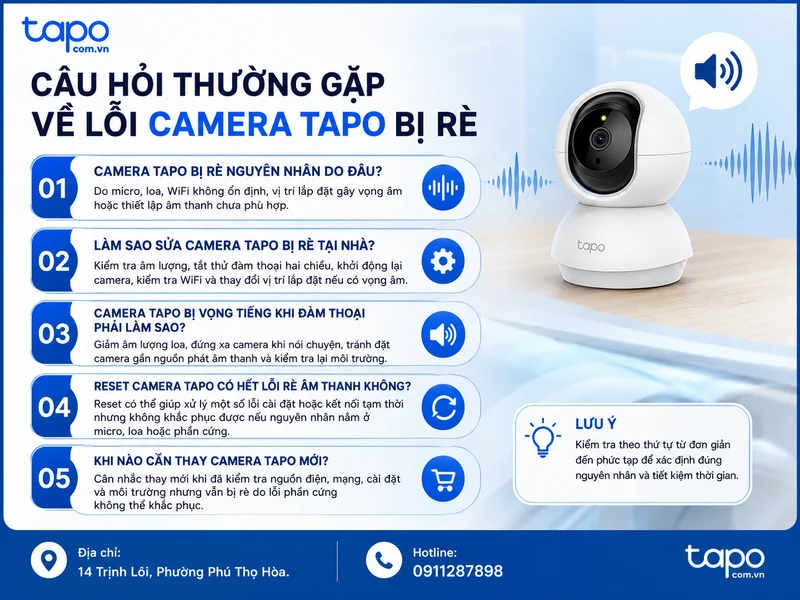 Câu hỏi thường gặp về lỗi camera Tapo bị rè