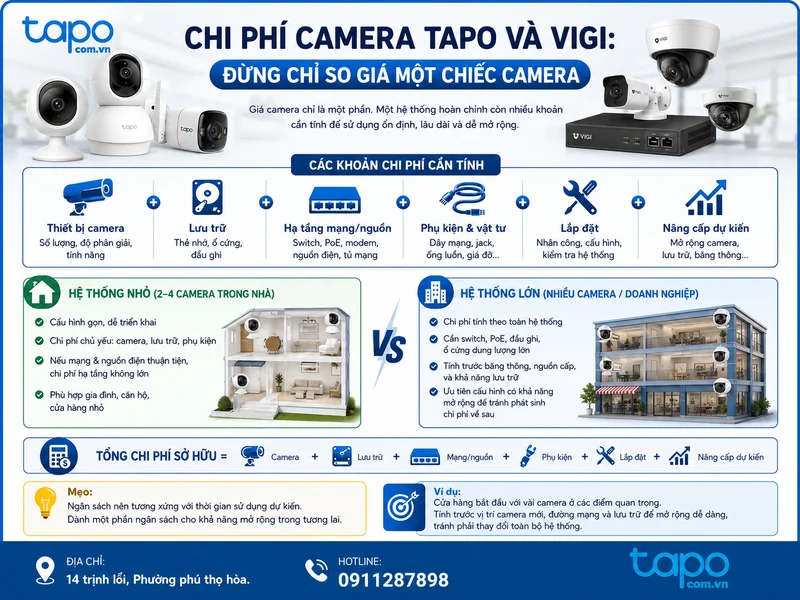 Chi phí camera Tapo và VIGI: đừng chỉ so giá một chiếc camera