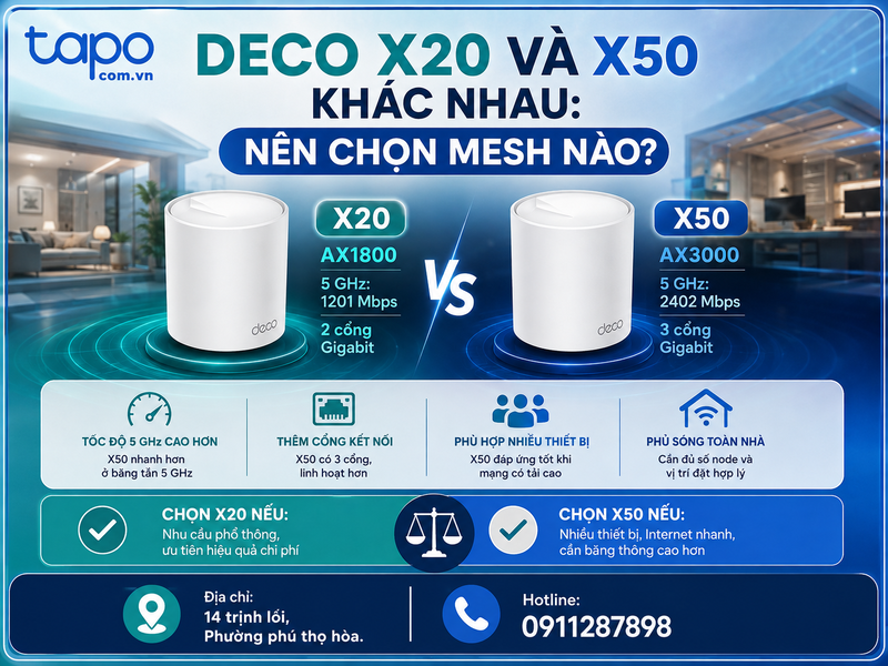 Deco X20 và X50 khác nhau