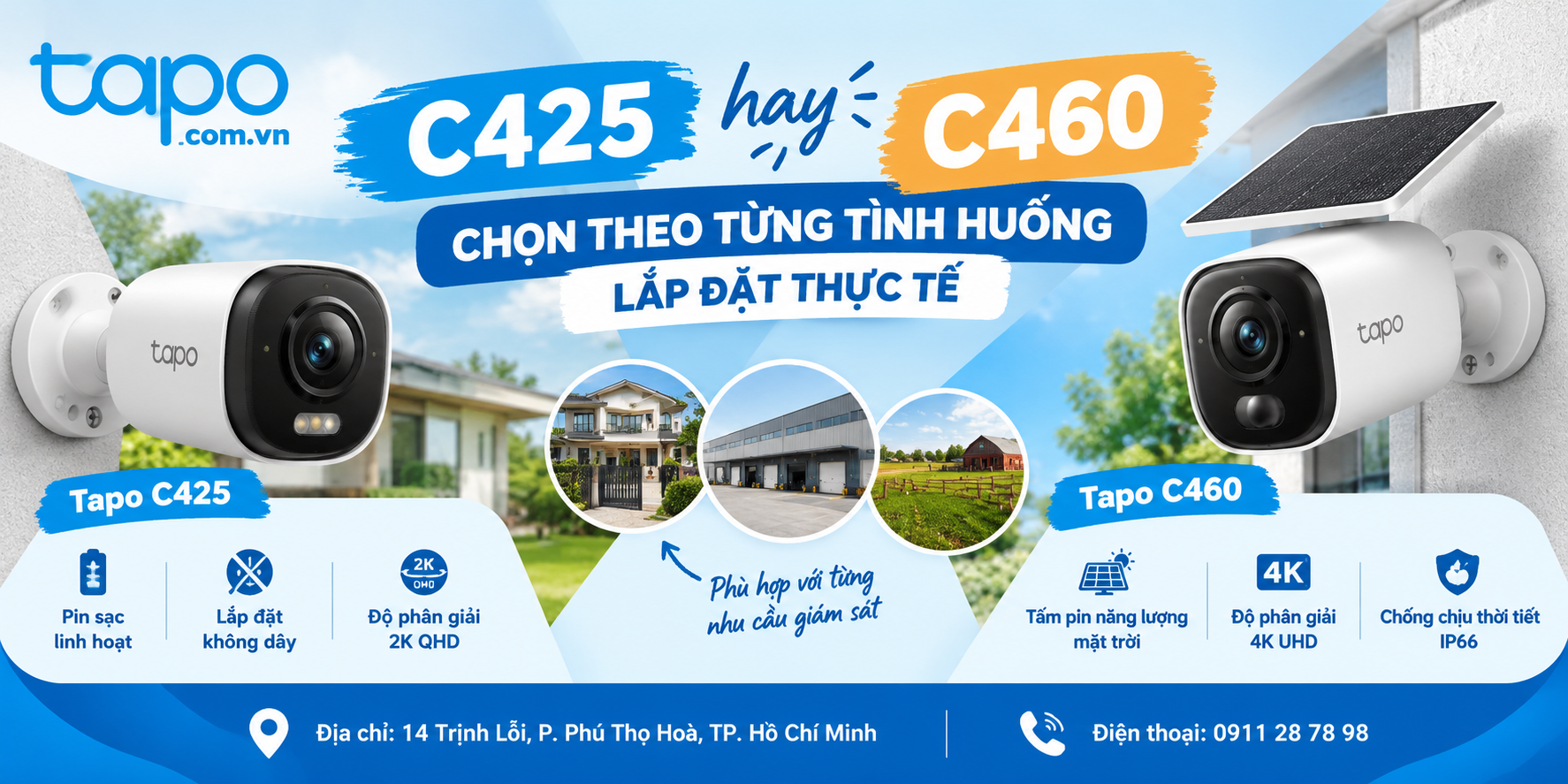 C425 hay C460: chọn theo từng tình huống lắp đặt thực tế