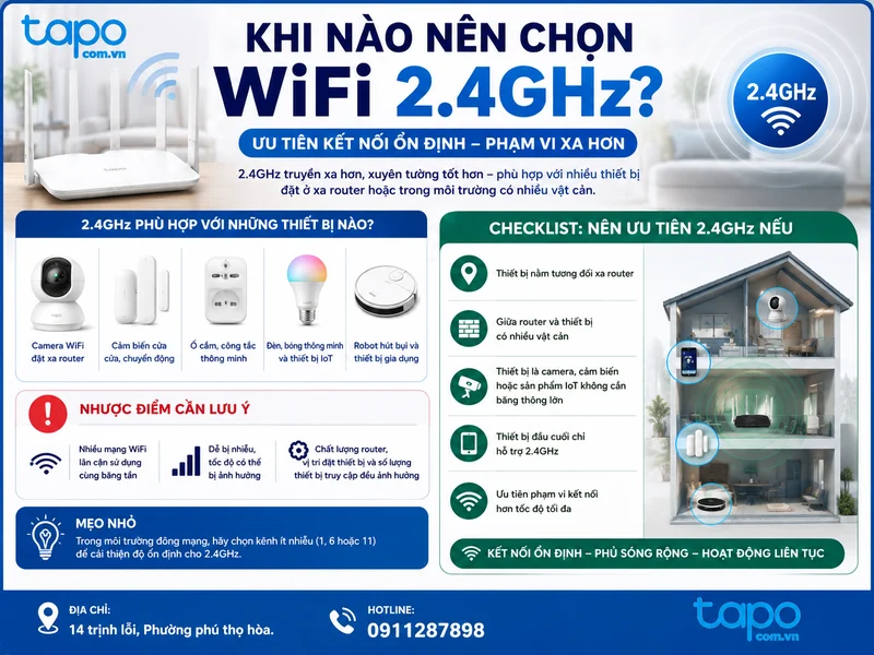 Khi nào nên chọn WiFi 2.4GHz?