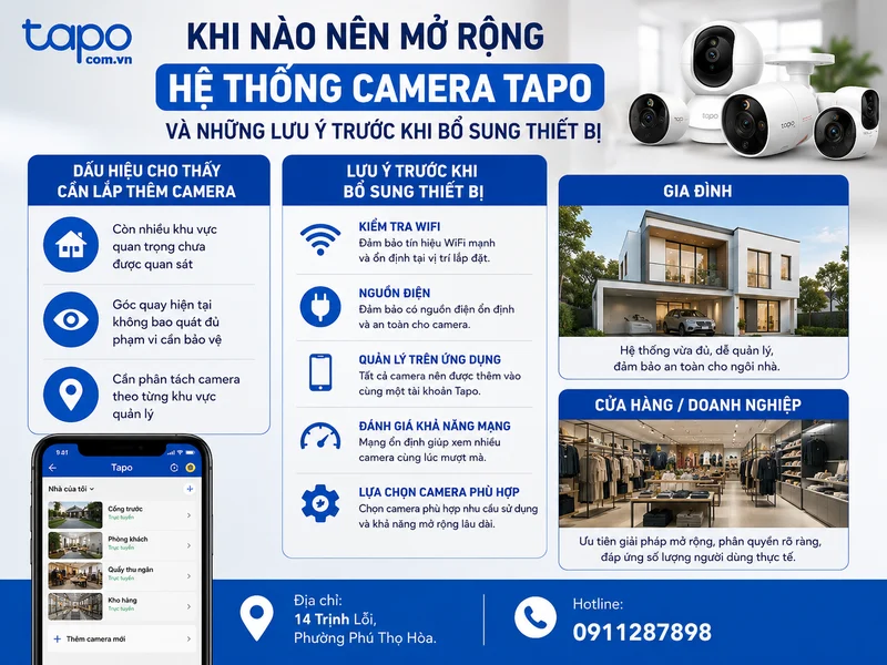 Khi nào nên mở rộng hệ thống camera Tapo và những lưu ý trước khi bổ sung thiết bị