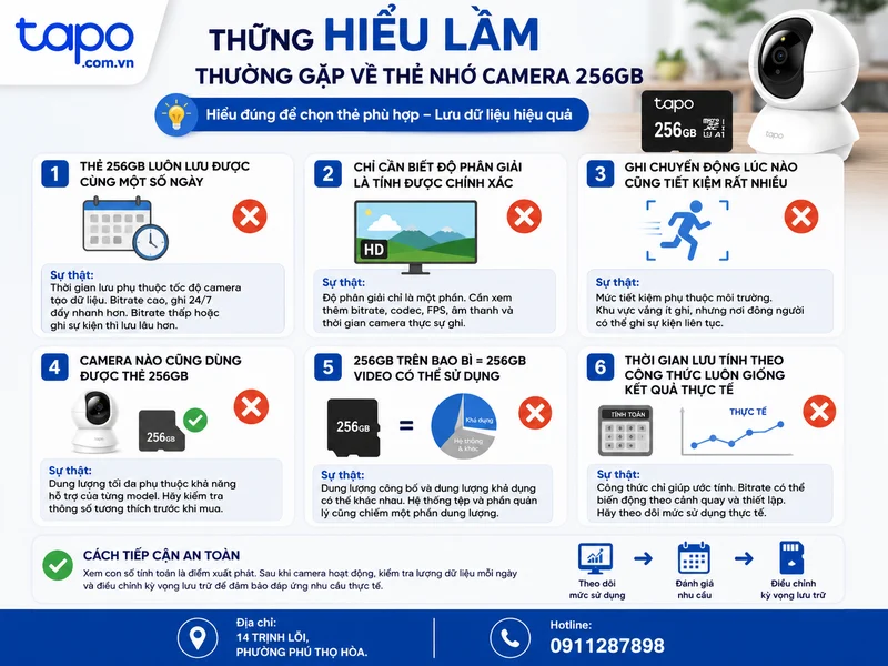 Những hiểu lầm thường gặp về thẻ nhớ camera 256GB