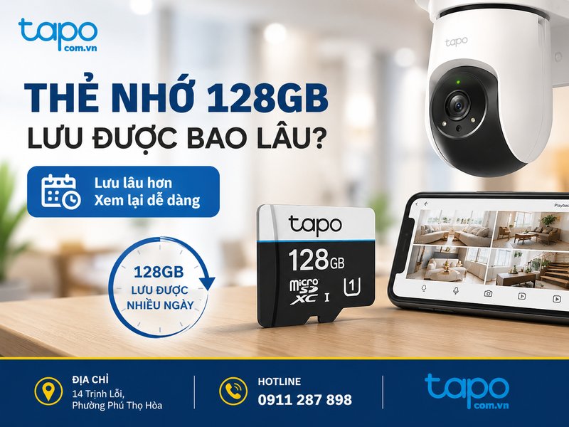thẻ nhớ camera 128GB lưu được bao lâu