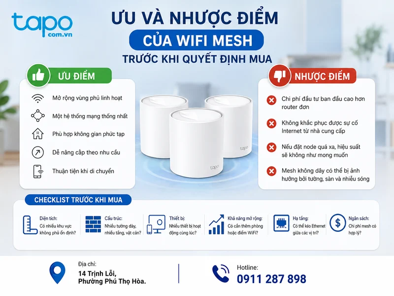 Ưu và nhược điểm của WiFi Mesh trước khi quyết định mua