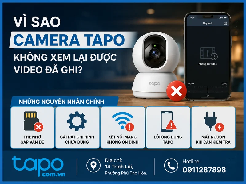 Vì sao camera Tapo không xem lại được video đã ghi?