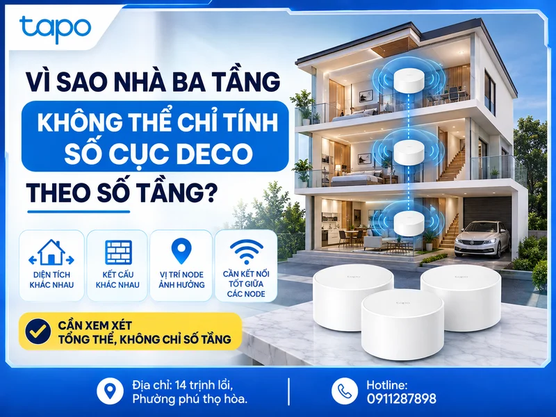 Vì sao nhà ba tầng không thể chỉ tính số cục Deco theo số tầng?