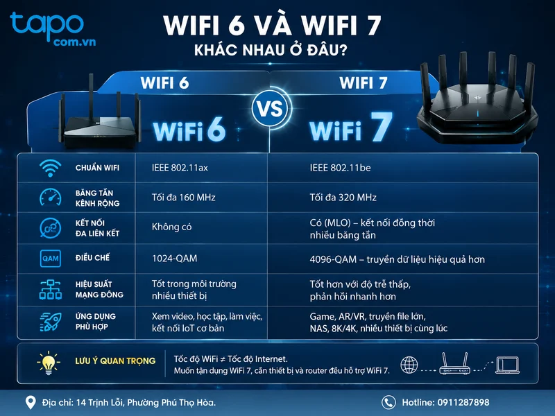 WiFi 6 và WiFi 7 khác nhau ở đâu?