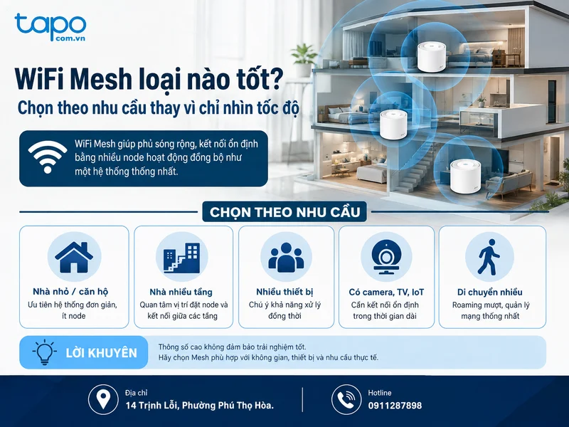 WiFi Mesh loại nào tốt? Chọn theo nhu cầu thay vì chỉ nhìn tốc độ