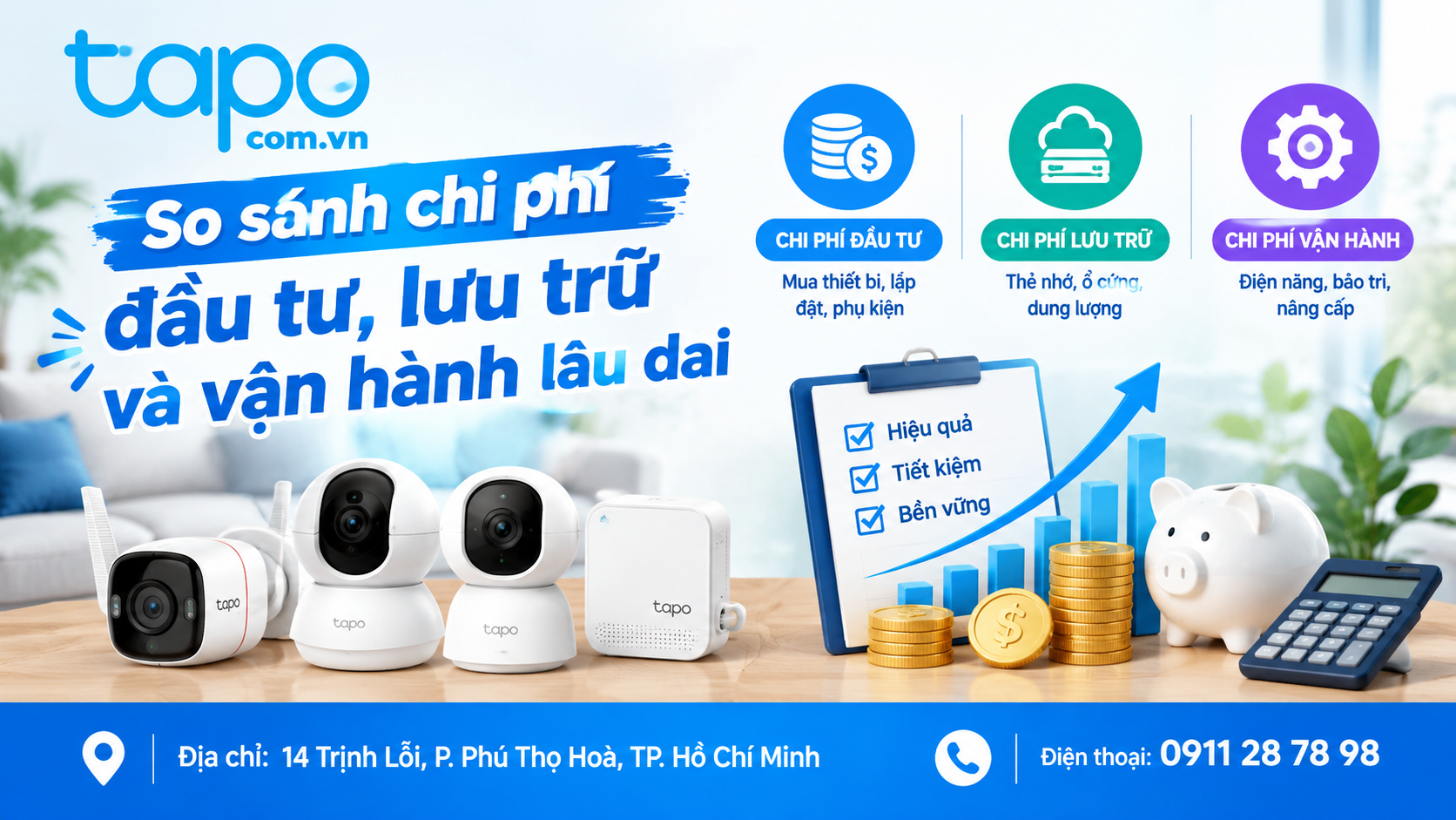 So sánh chi phí đầu tư, lưu trữ và vận hành lâu dài