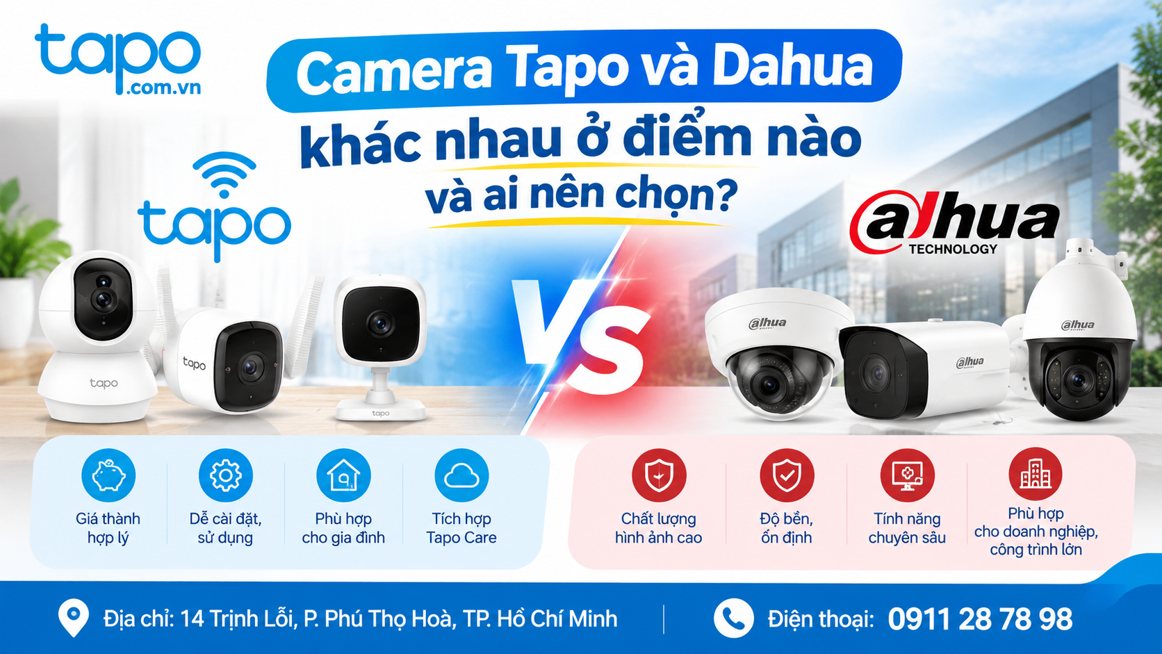 Camera Tapo và Dahua khác nhau ở điểm nào và ai nên chọn?