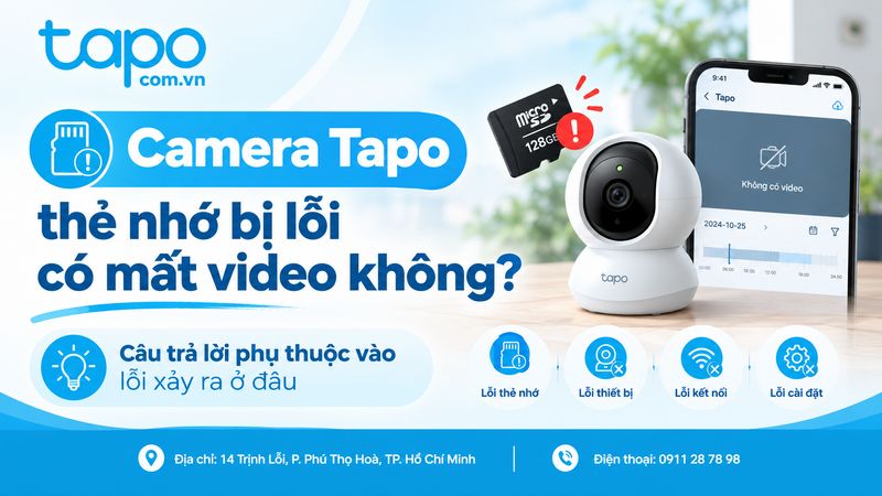 Camera Tapo thẻ nhớ bị lỗi có mất video không? Câu trả lời phụ thuộc vào lỗi xảy ra ở đâu