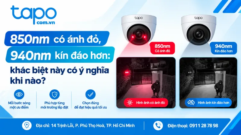 850nm có ánh đỏ, 940nm kín đáo hơn: khác biệt này có ý nghĩa khi nào?